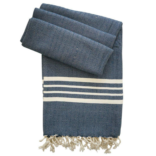Hamam cloth XXL Leyla hand-woven and pre-washed - grey-blue - Hamamista