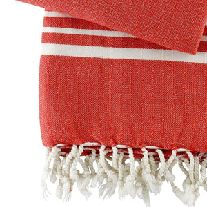 Hamam towel XXL Leyla hand-woven and pre-washed - red - Hamamista