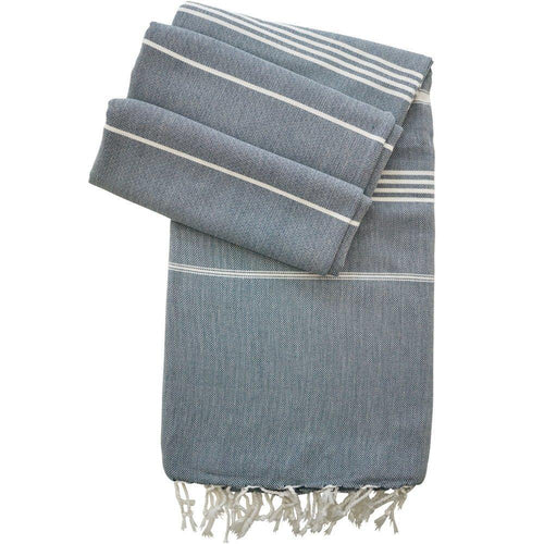 Hamam Towel XXL Ellen hand-woven - grey-blue