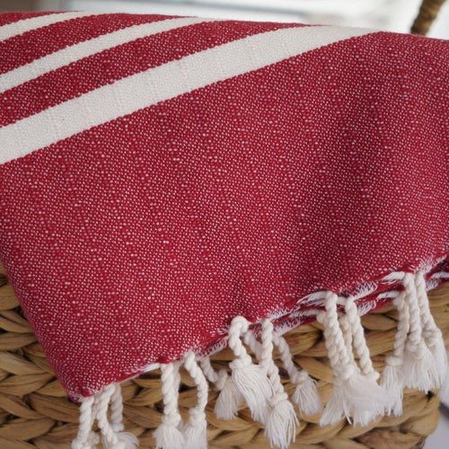 Peskir Leyla berry red - handwoven and pre-washed - / Hamam cloth XS - Hamamista