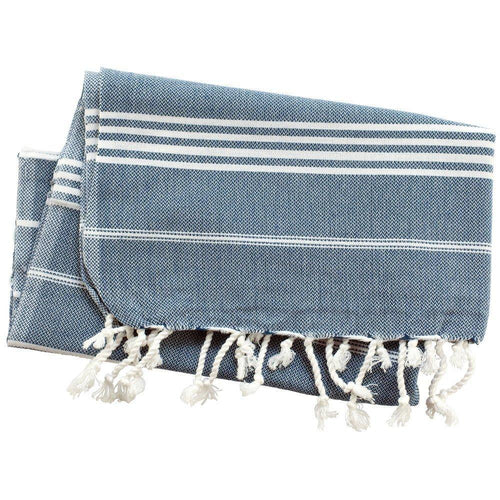 Peskir Ellen grey-blue - handwoven / hamam towel XS