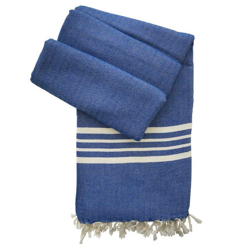 Hamam cloth XXL Leyla hand-woven and pre-washed - royal blue - Hamamista