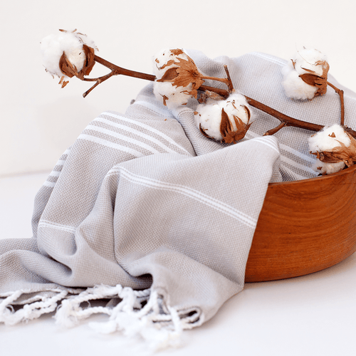 Peskir Ellen taupe - handwoven / hammam towel XS