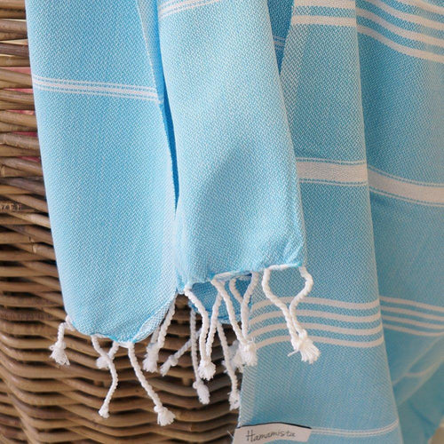 Peskir Ellen turquoise - handwoven / hammam towel XS