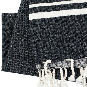 Peskir Leyla black - hand-woven and pre-washed / Hamam cloth XS - Hamamista