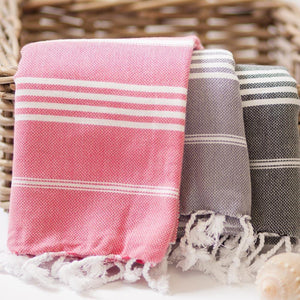 Peskir Ellen grey - handwoven / hammam towel XS
