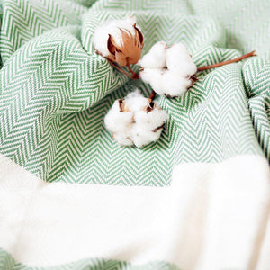 Hamam cloth Charles hand-woven - olive green - Hamamista