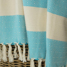 Download the image in the gallery viewer, Hamam towel Charlotte turquoise by Hamamista