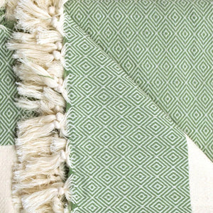 Hamam blanket / Hamam cloth XXL / Plaid Charlotte olive green by Hamamista