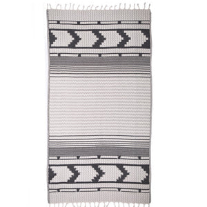 Hamam Towel Organic Aztec Pattern Black 100% Organic Cotton