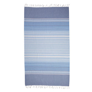 Hamam towel organic fine stripes blue from 100 % organic cotton
