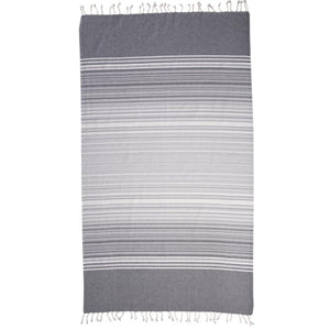 Hamam towel organic fine stripes grey made from 100% organic cotton