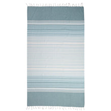 Download the image in the gallery viewer, Hamam cloth organic fine stripes green made from 100 % organic cotton.
