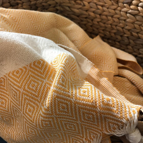 Hamam towel Charlotte yellow - handwoven