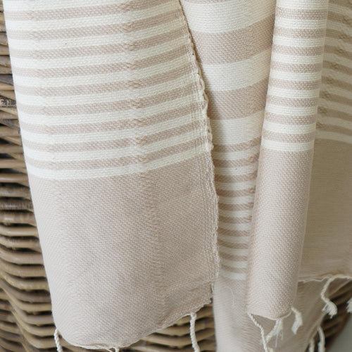 Hamam Towel Bella hand-woven and pre-washed - beige