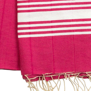 Hamamtuch Bella II handgewebt, vorgewaschen, extralang – pink