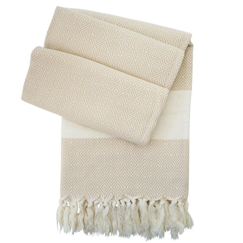 Hamam towel Charlotte beige - handwoven by Hamamista