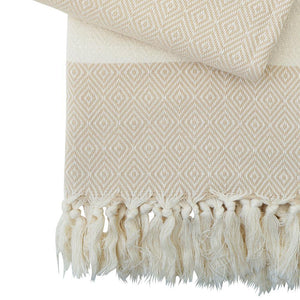 Hamam towel Charlotte beige - handwoven by Hamamista