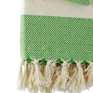 Hamam towel Charlotte green - handwoven by Hamamista