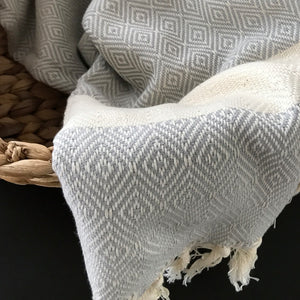 Hammam Towel Charlotte light grey - handwoven