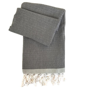 Hamam Towel Enis dark grey/light grey