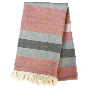 Jackie Hamam Towel brick red-grey