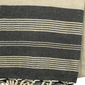 Hamam towel Lino black - hand-woven and pre-washed