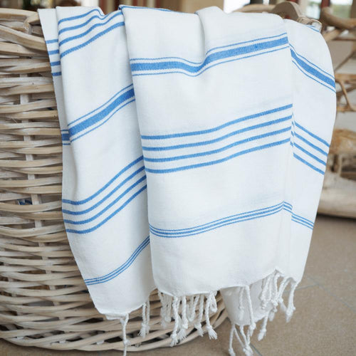 Hamam Towel XXL Sara - white-blue